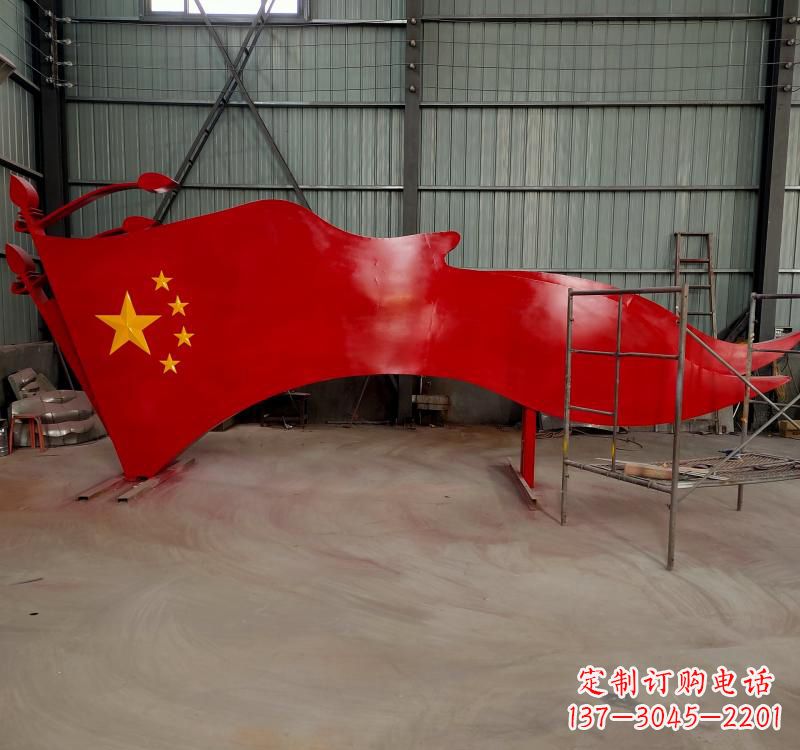 运城不锈钢校园党旗标志雕塑