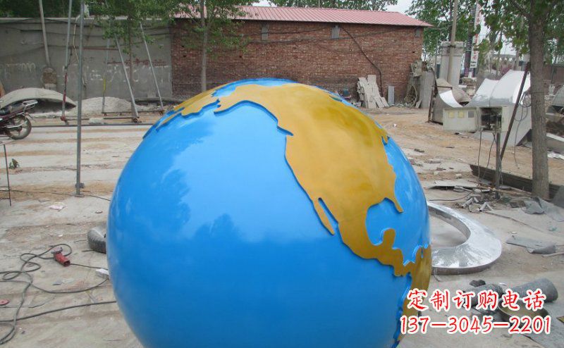 运城不锈钢校园地球雕塑 (2)