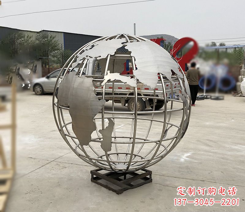 运城不锈钢校园地球仪雕塑12
