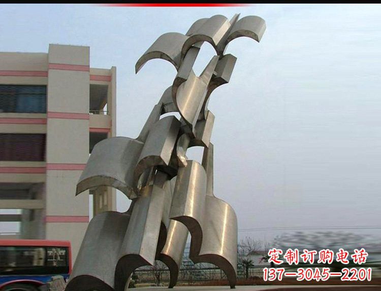 运城不锈钢校园翻开的书籍雕塑