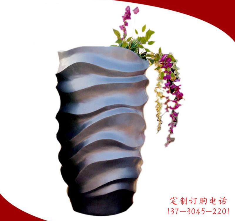 运城不锈钢校园景观花盆雕塑