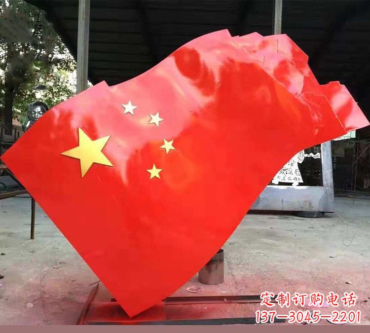 运城不锈钢校园五星红旗雕塑