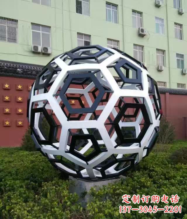 运城不锈钢校园足球雕塑