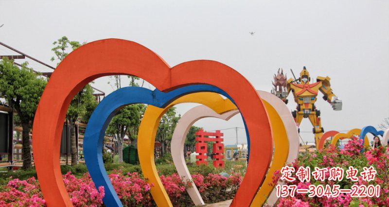 运城不锈钢心形拱门公园雕塑