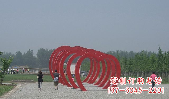 运城不锈钢心形拱门公园景观雕塑