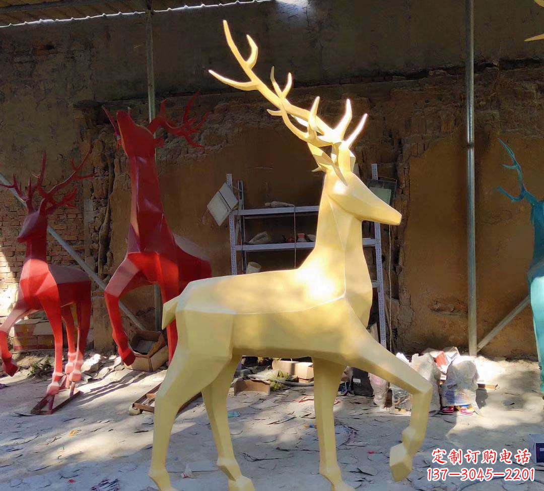 运城不锈钢新款仿真小鹿雕塑