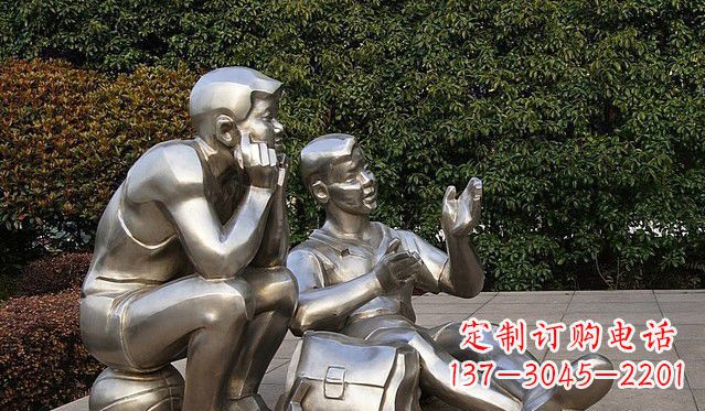 运城不锈钢学生人物雕塑