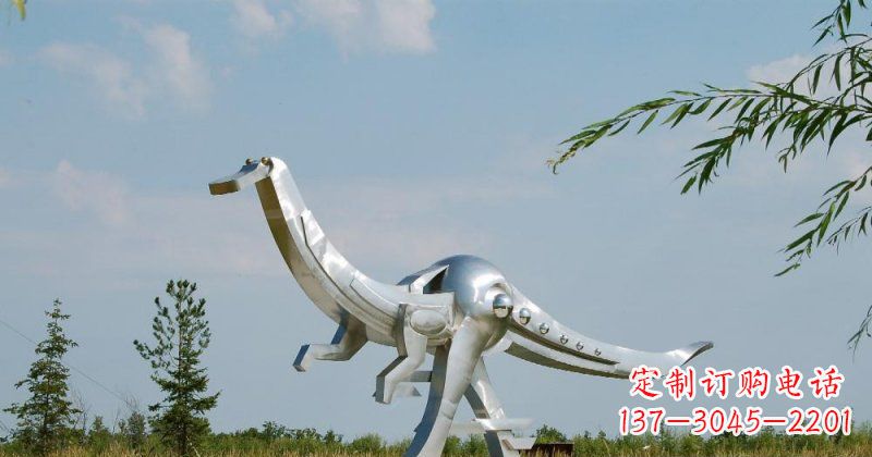 运城不锈钢鸭嘴龙公园动物雕塑