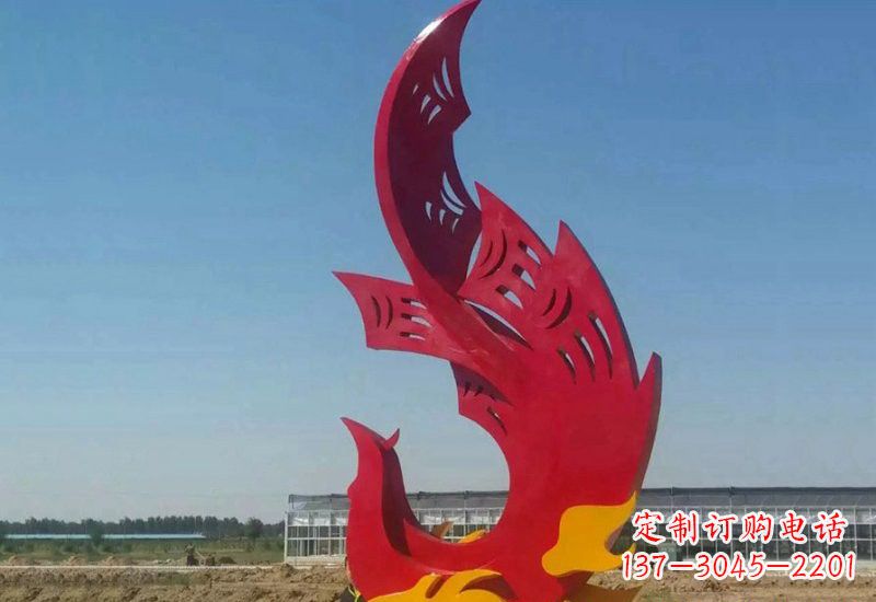 运城不锈钢园林抽象凤凰雕塑