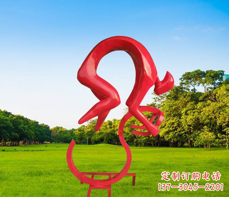 运城不锈钢园林抽象骑自行车雕塑