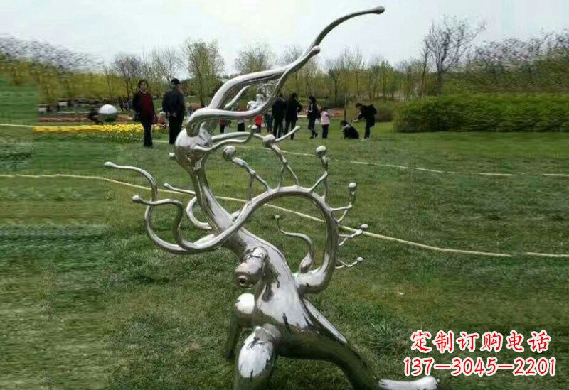 运城不锈钢园林抽象树枝雕塑