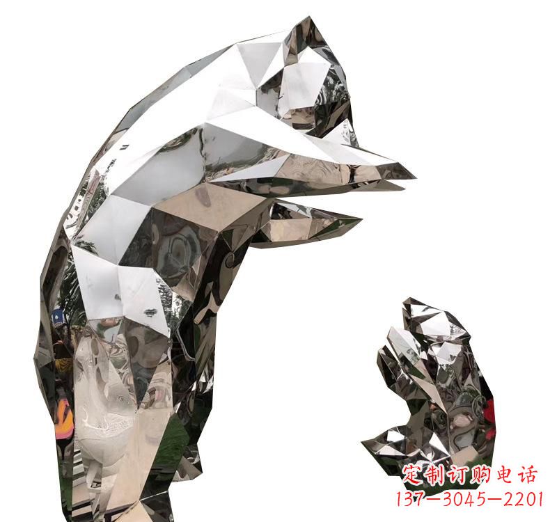 运城不锈钢园林动物熊猫雕塑