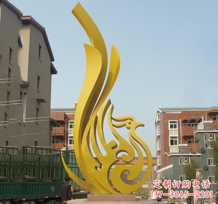 运城不锈钢园林凤凰雕塑
