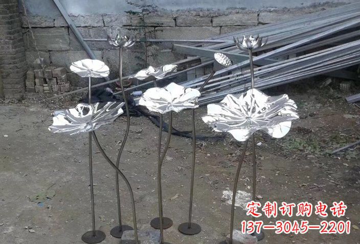 运城不锈钢园林荷花荷叶雕塑