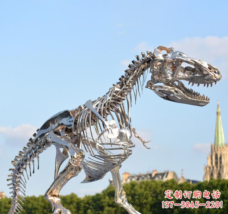 运城不锈钢园林机械恐龙雕塑