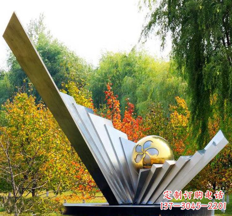 运城不锈钢园林景观扇贝雕塑
