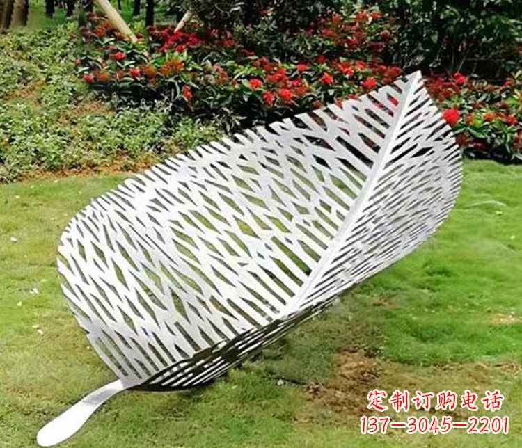 运城不锈钢园林镂空树叶雕塑 (2)