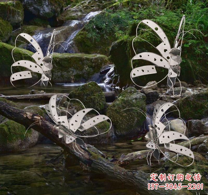 运城不锈钢园林艺术镂空蝴蝶雕塑