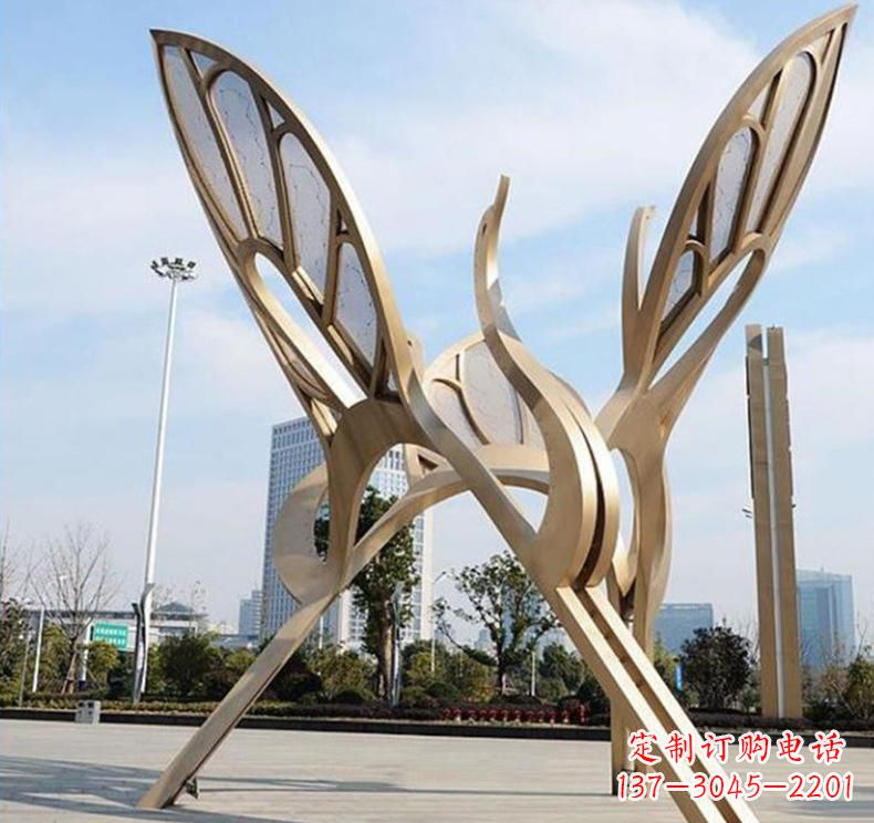 运城不锈钢园林艺术仙鹤雕塑