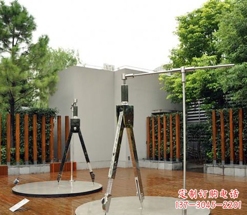 运城不锈钢圆规雕塑