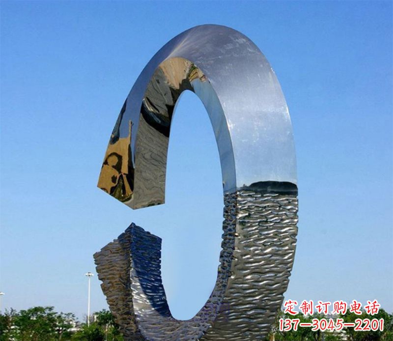 运城不锈钢圆环标志景观雕塑