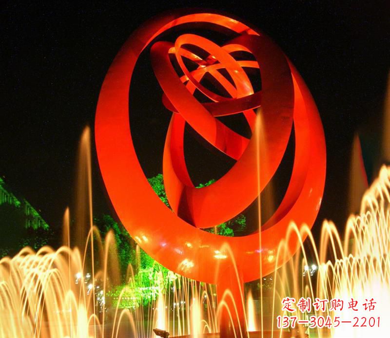 运城不锈钢圆环抽象雕塑