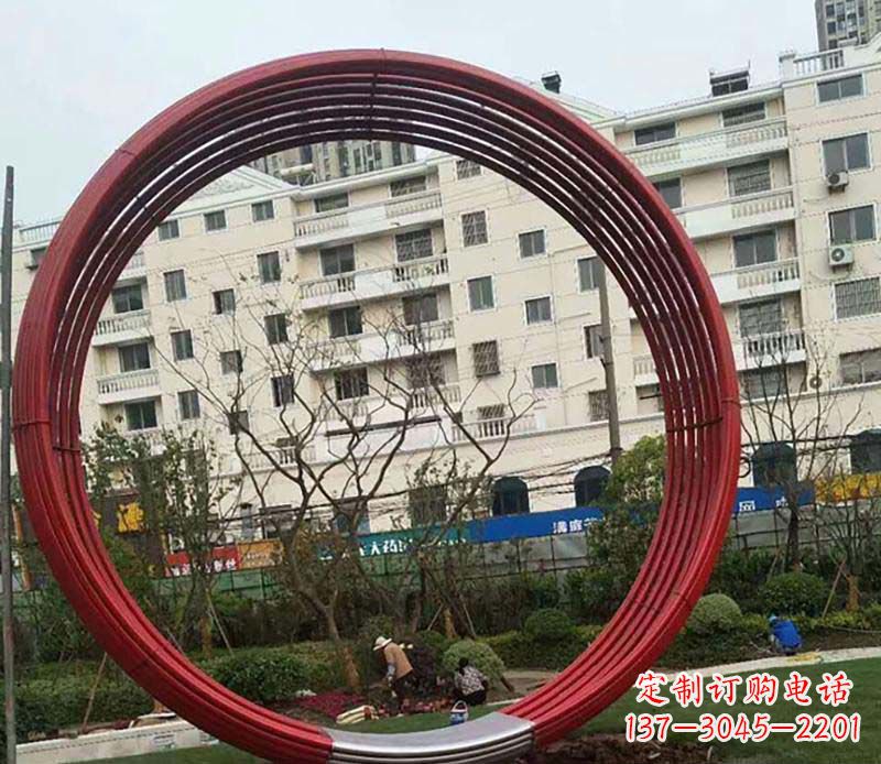 运城不锈钢圆环雕塑1