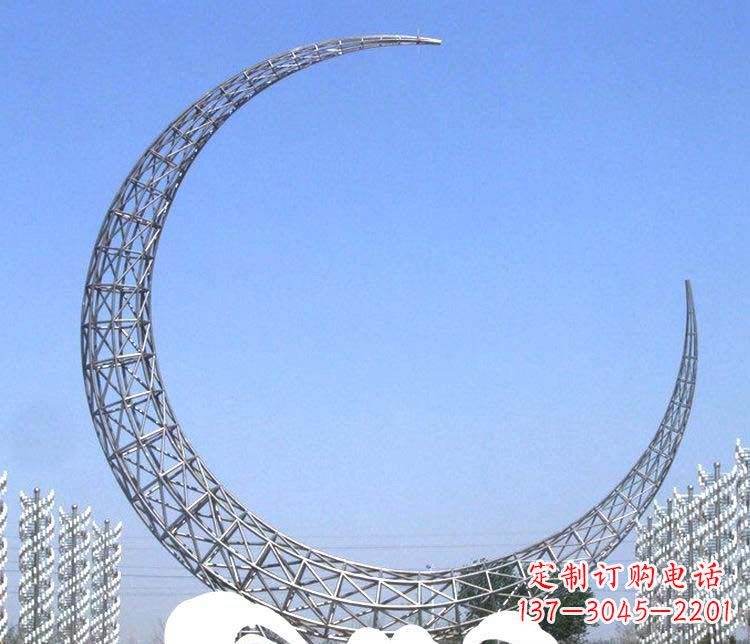 运城不锈钢月亮雕塑1