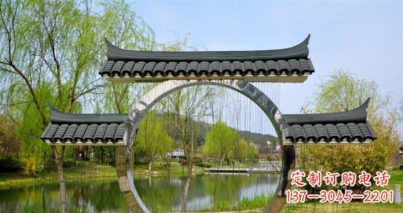 运城不锈钢月亮门公园雕塑