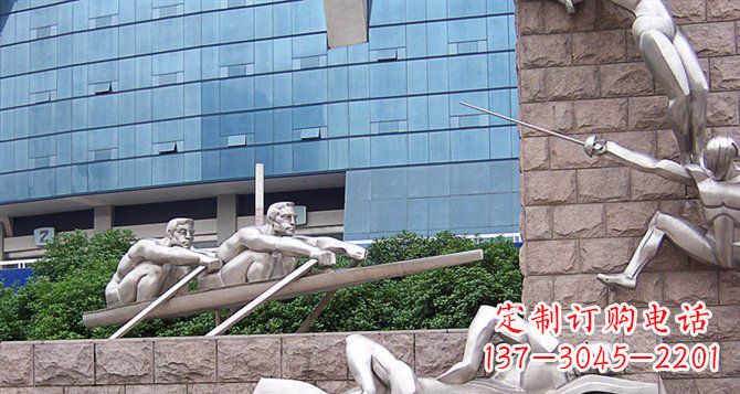 运城不锈钢运动员抽象街边景观雕塑