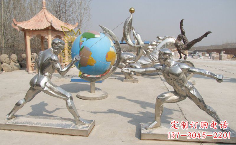 运城不锈钢运动员击剑雕塑
