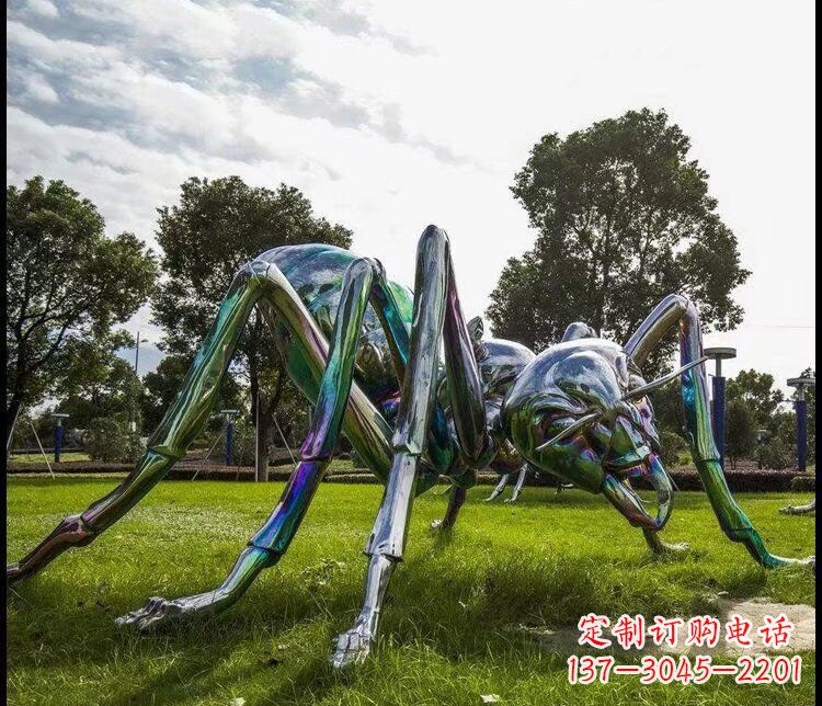 运城不锈钢蜘蛛公园动物雕塑