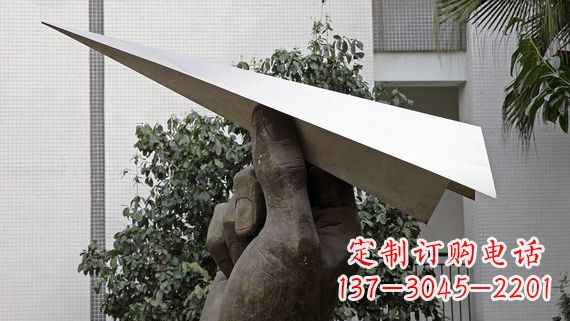 运城不锈钢纸飞机景观雕塑