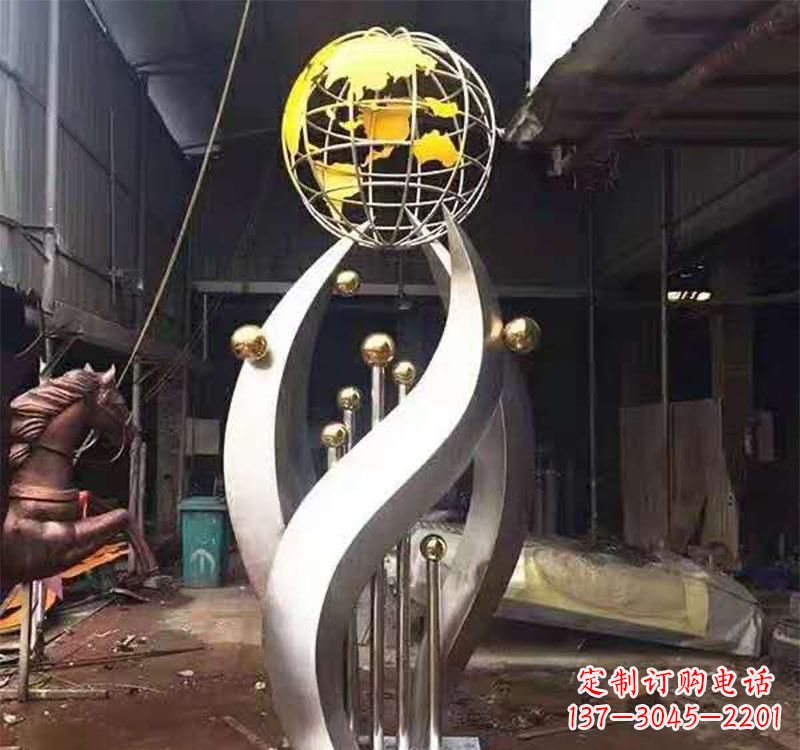 运城不锈钢转动地球仪雕塑