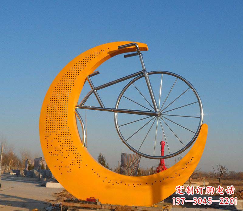 运城不锈钢自行车雕塑