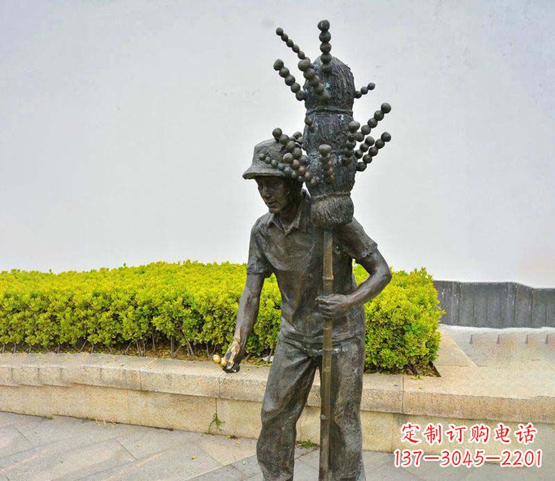 运城步行街买糖葫芦小品人物铜雕