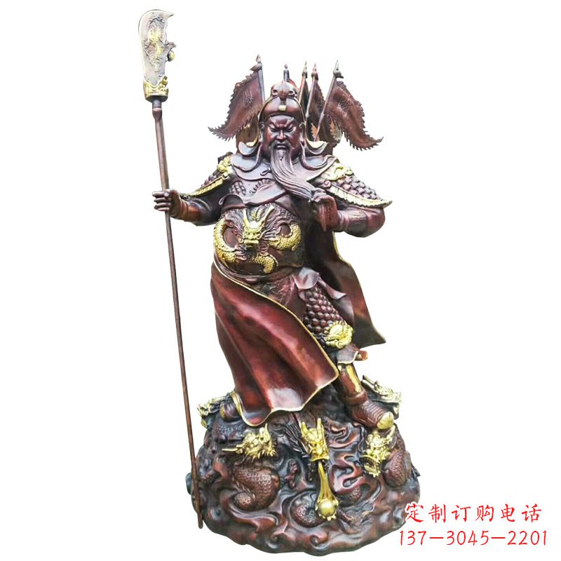 运城彩绘铸铜关公像