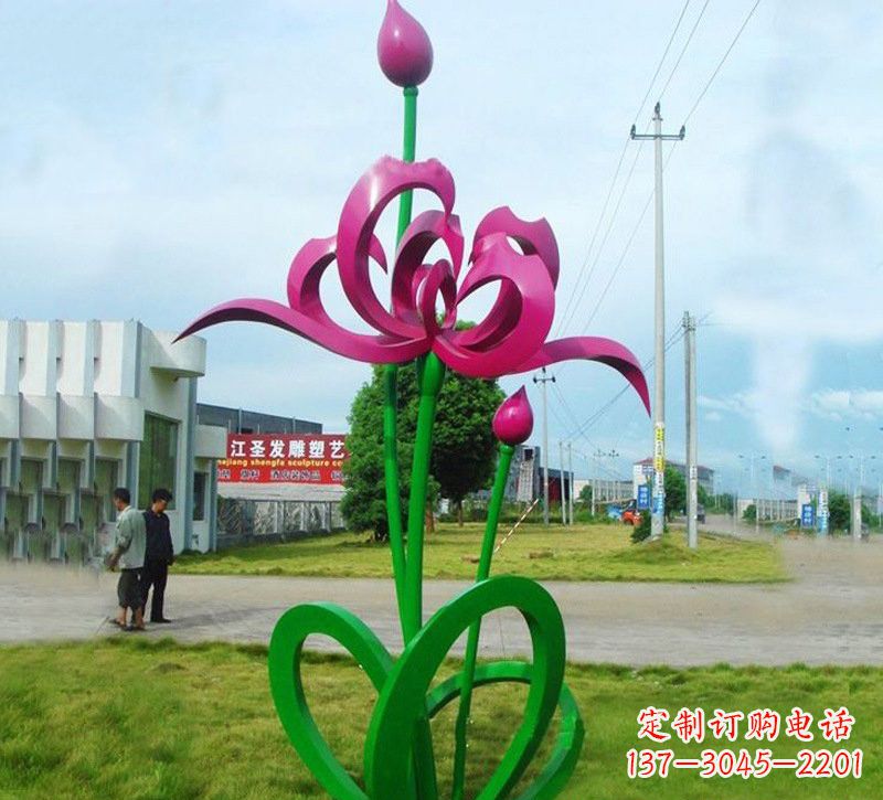 运城彩色不锈钢抽象荷花