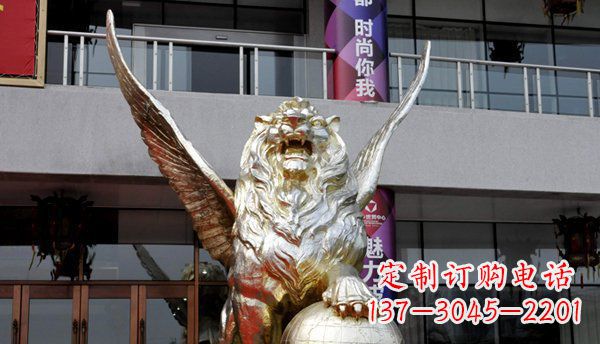 运城踩球飞狮西洋狮子铜雕
