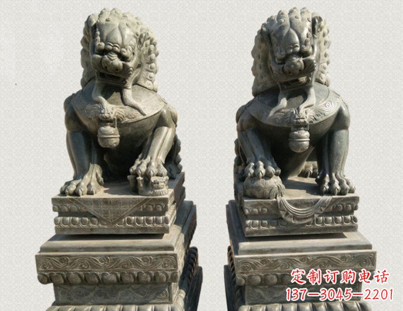 运城踩球狮子看门狮子铜雕