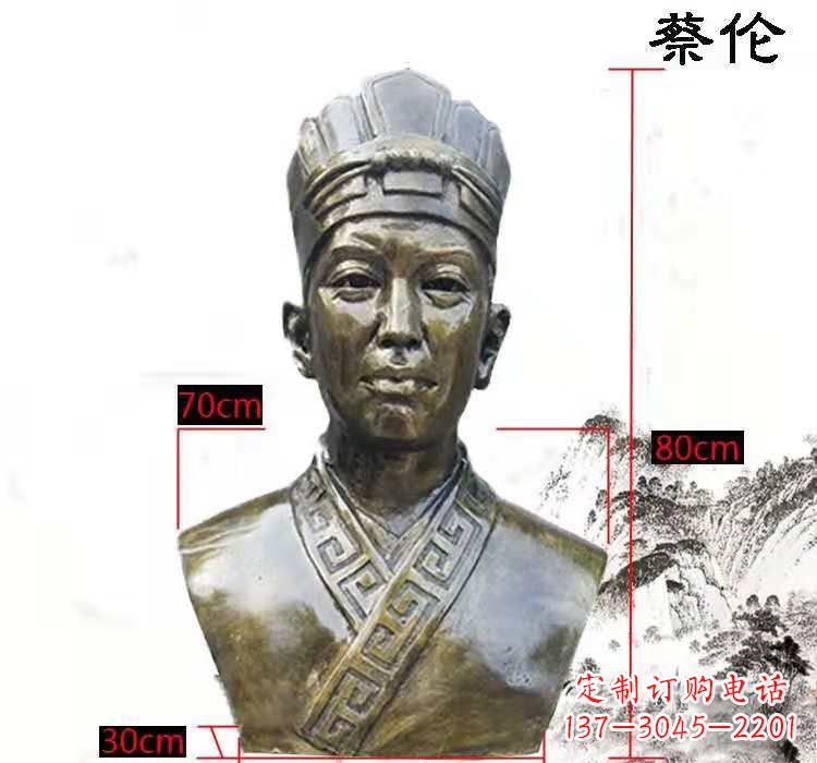 运城蔡伦头像铜雕