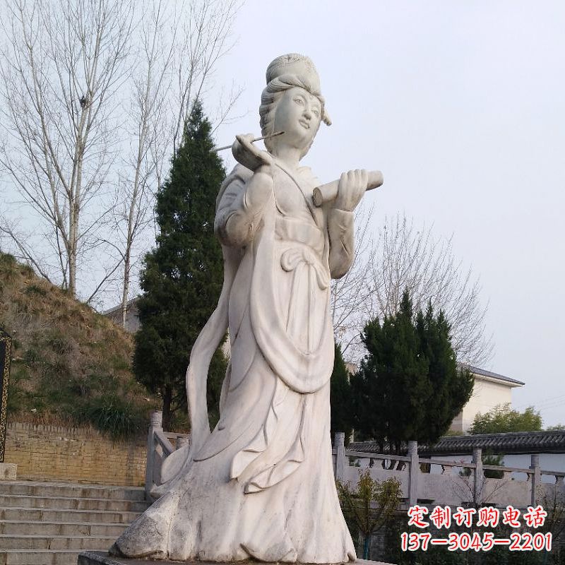 运城蔡文姬石雕塑像-景区园林古代著名人物才女文学家雕塑