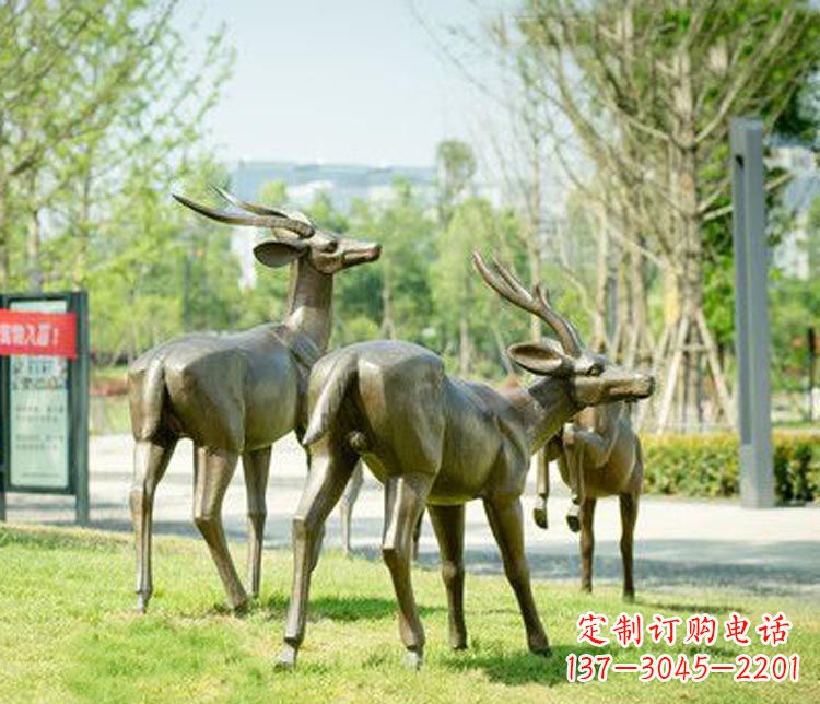 运城藏羚羊公园动物铜雕
