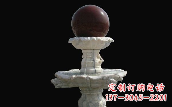 运城草白玉风水球石雕