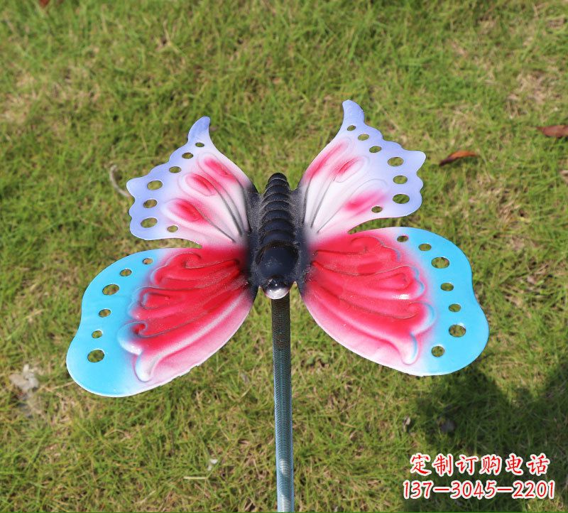 运城草坪动物不锈钢蝴蝶插件雕塑