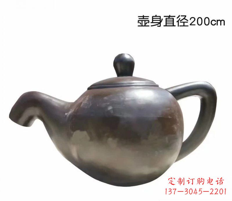 运城茶壶喷泉铜雕_2
