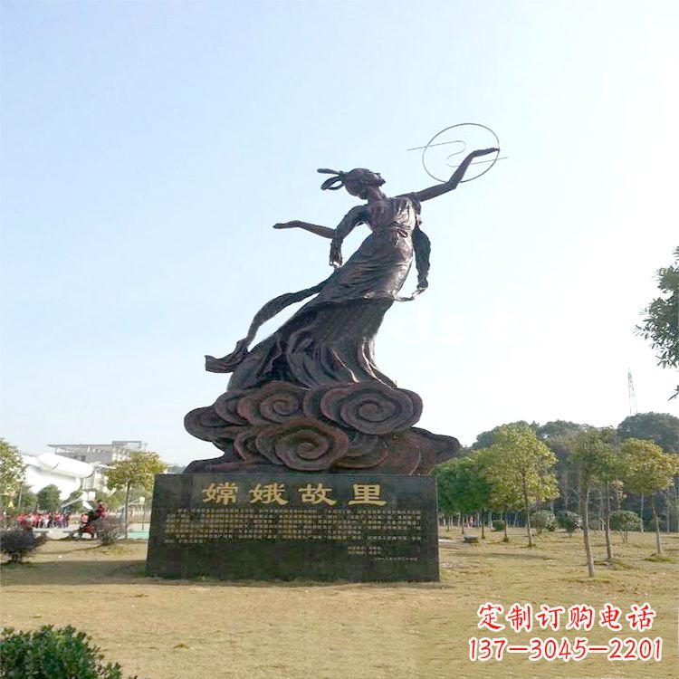 运城嫦娥奔月雕塑-景区园林神话人物雕像