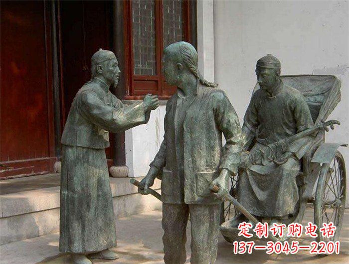 运城车夫拉车古代人物铜雕