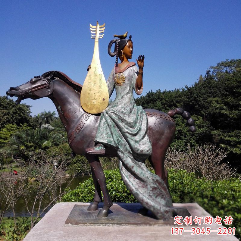 运城沉鱼落雁典故美女人物王昭君出塞铜雕像