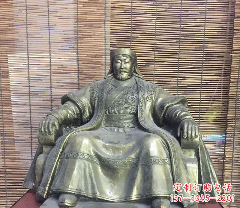 运城成吉思汗古代名人铜雕